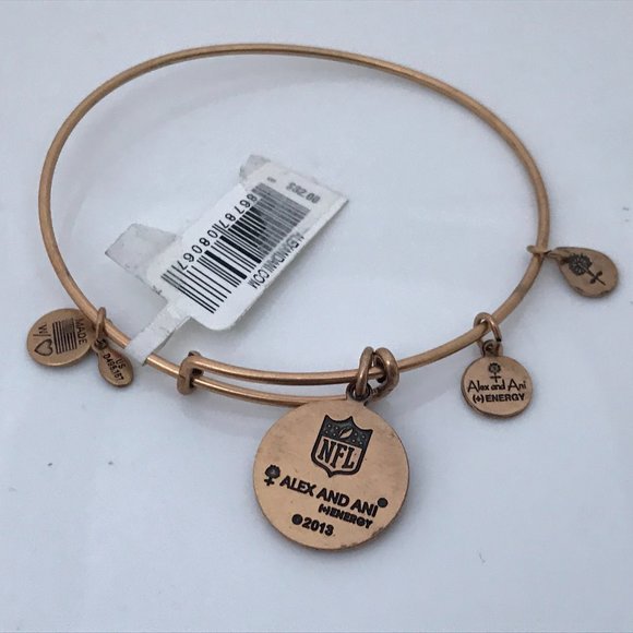 Alex And Ani Energy Bracelet NFL NY Gold Tone Meta - Picture 6 of 7